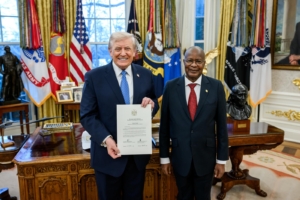 H.E. Ambassador Wilbard Hellao presented his Letters of Credence to H.E. Donald J. Trump, President of the United States of America